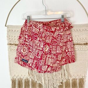 Vintage 1999 Patagonia Skort Red Eclectic Print Kids 12